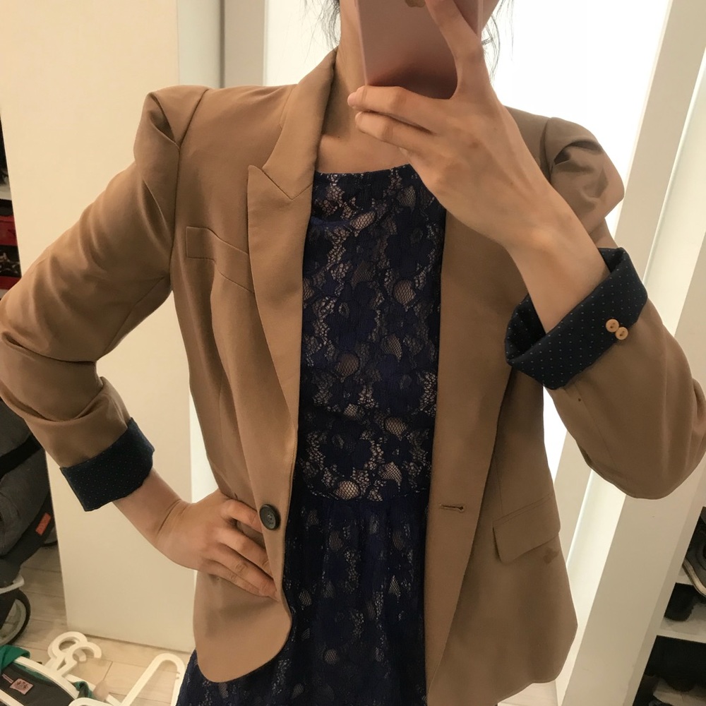 Zara boyfriend blazer in Camel